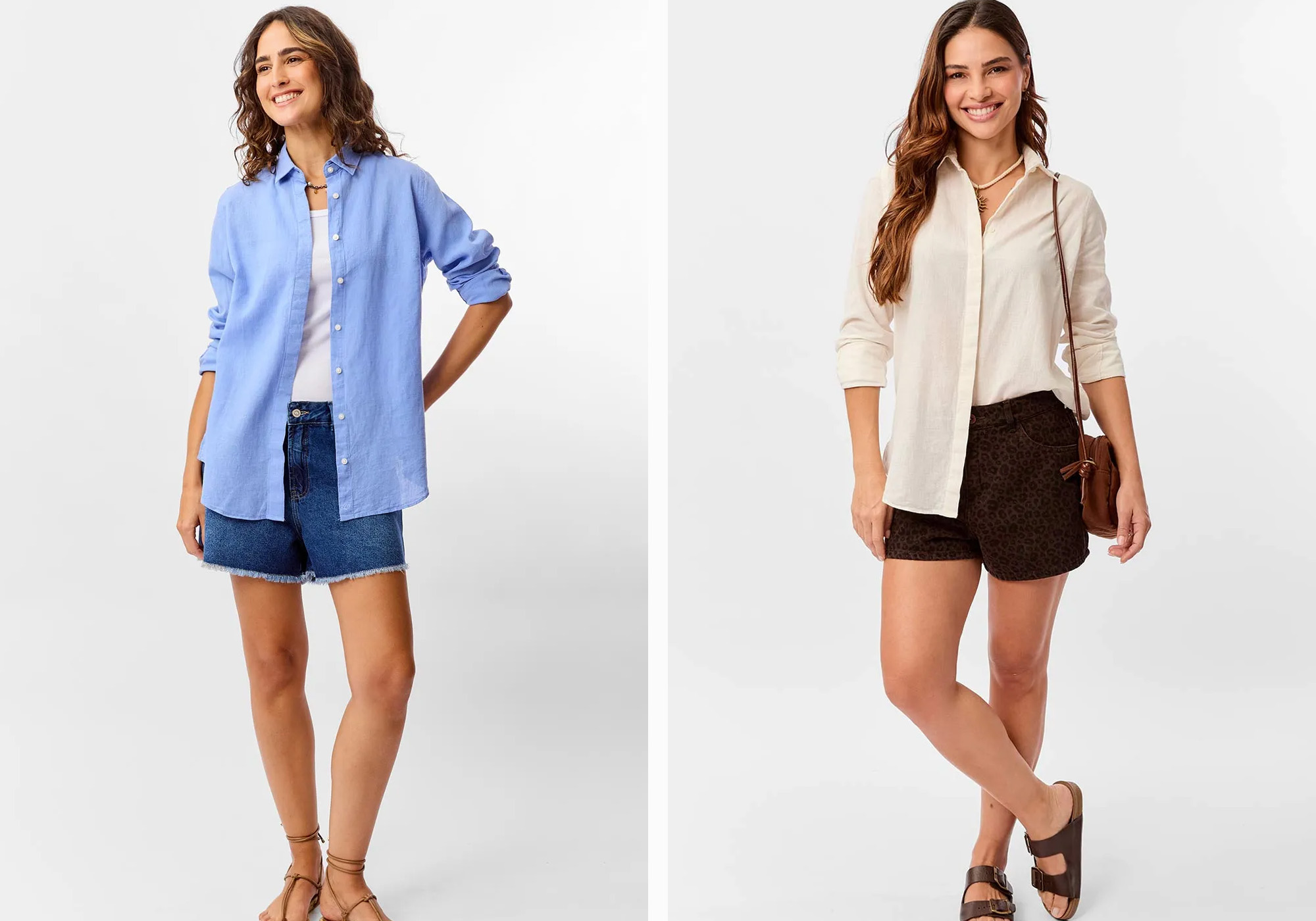 Looks femininos com camisa e shorts de verão