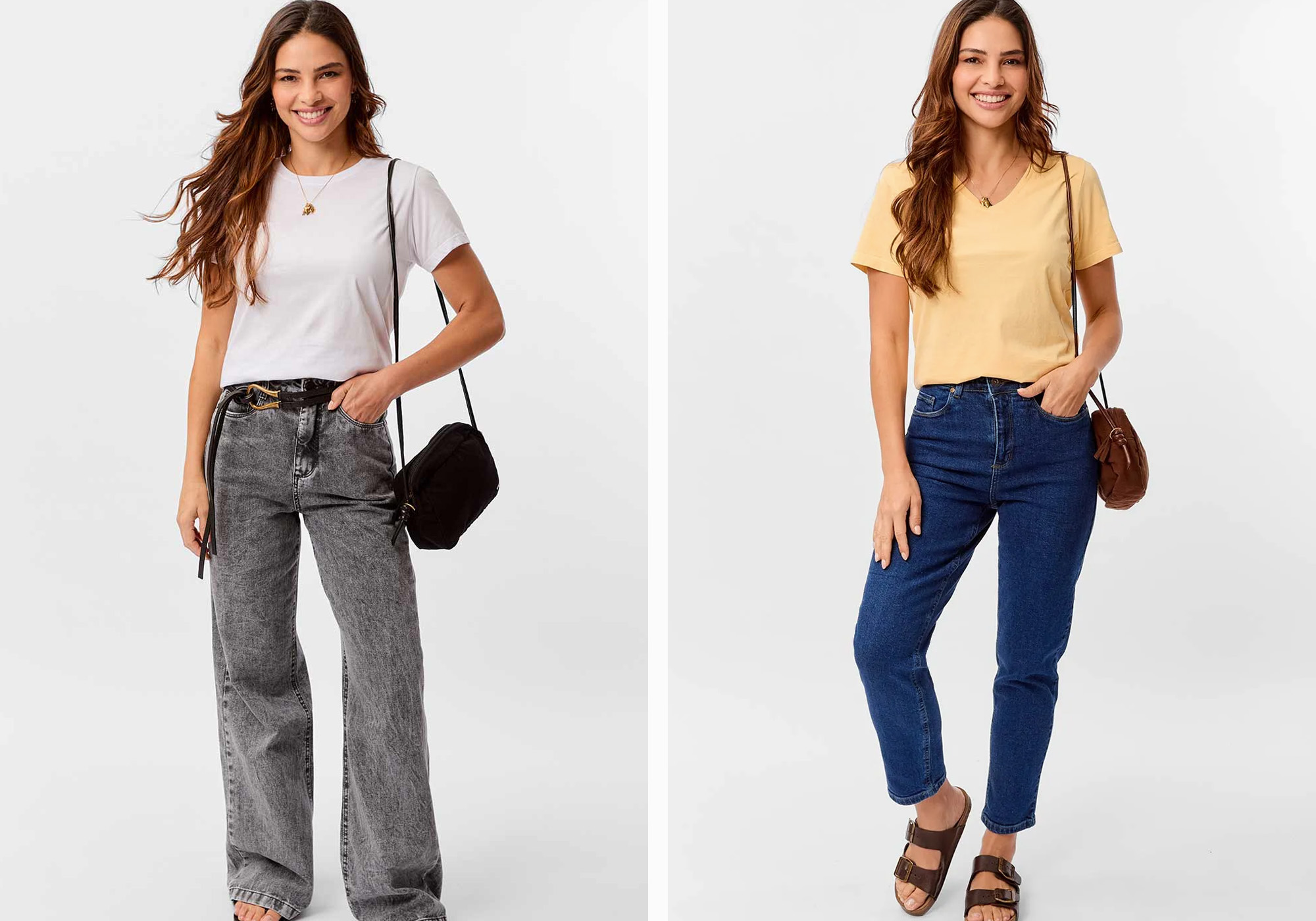 Modelos de roupas femininas em estilo casual