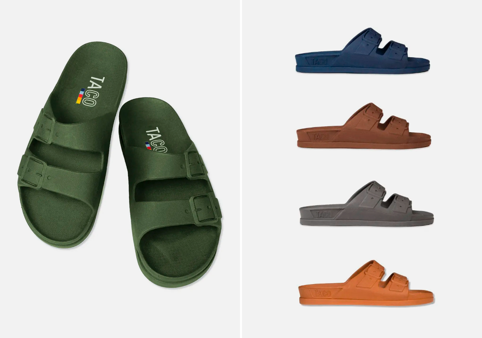 Chinelo Taco em cinco cores diferentes