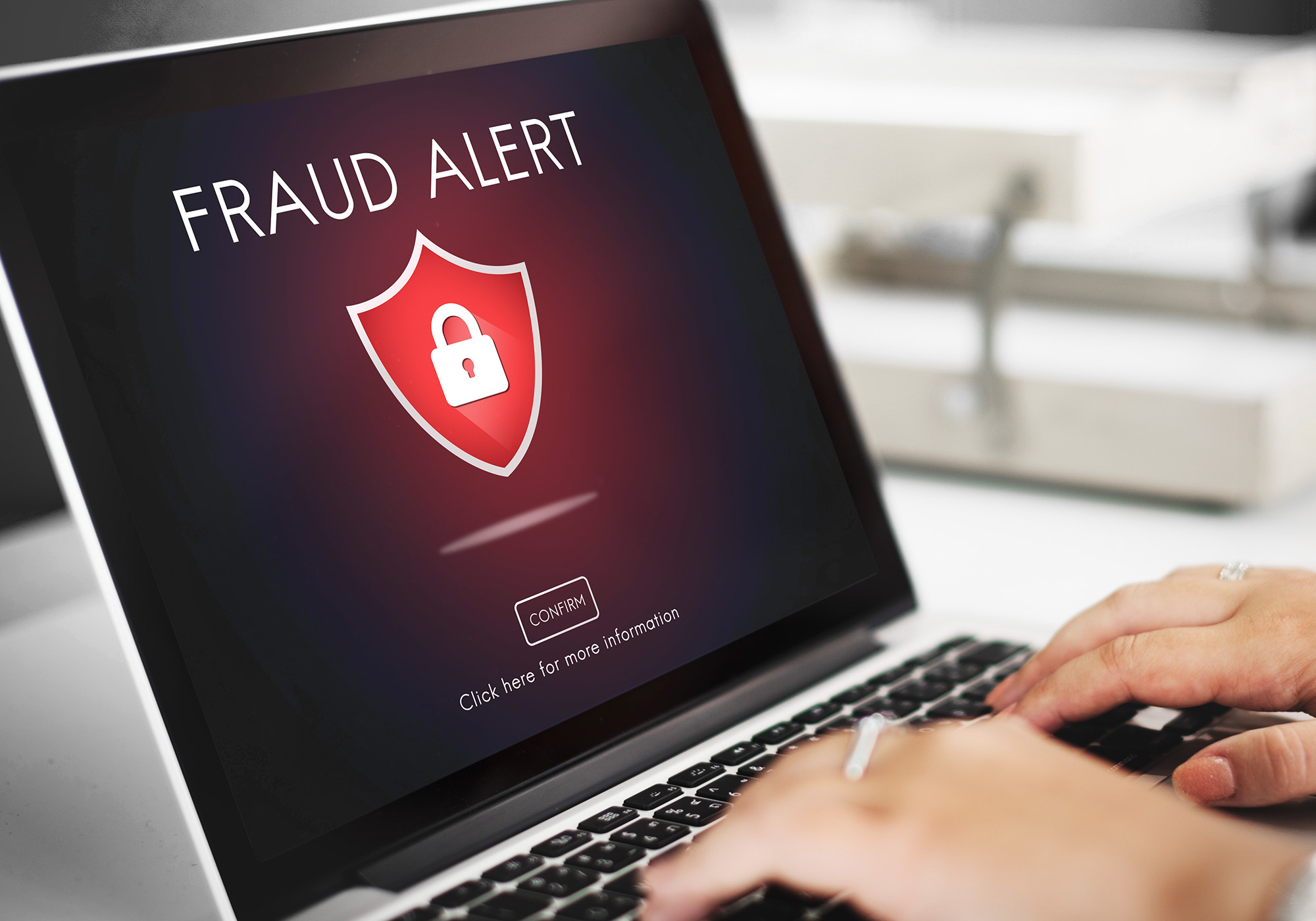 Alerta de fraude em um computador
